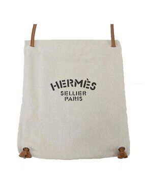 Hermes Aline Toile Chevron MM Toileche Blanc 2-Way Shoulder Backpack Beige HERMES - Aline MM Shoulder Bag Natural Fauve Toile chevron main image 4